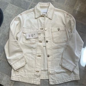 NWT Bershka Off-White Denim Oversized Jacket